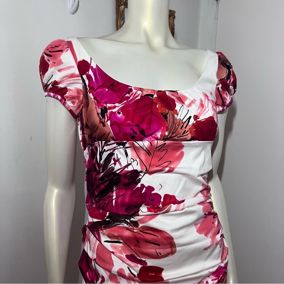 New Suzi Chin for Maggy Boutique Floral water color Dress Size 6 Petite New BB - Picture 3 of 12